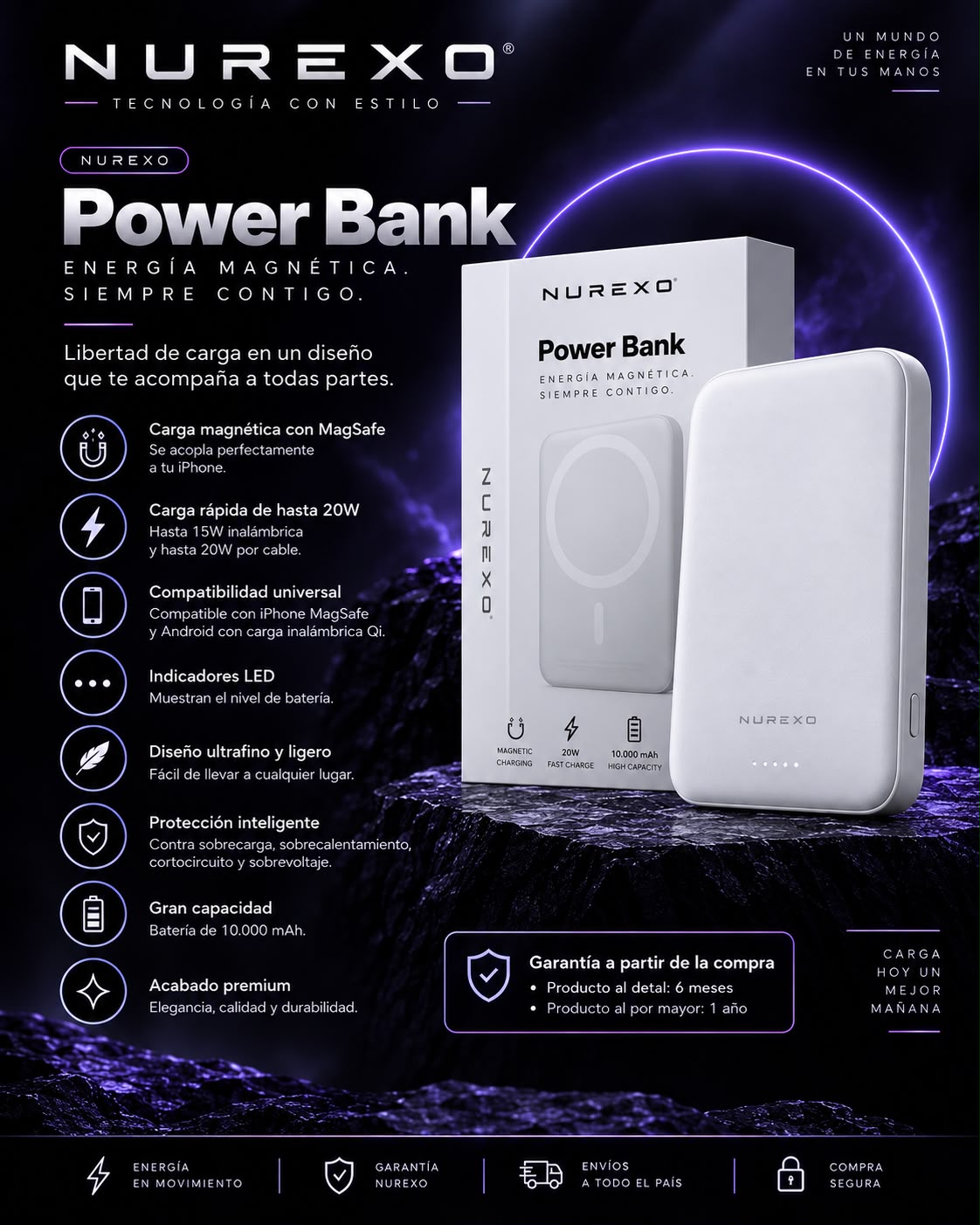 Power Bank magnética NUREXO